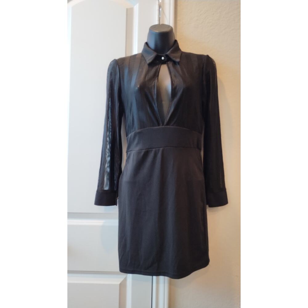 NTW CBR Women's beautiful Bodycon Dress Black Long sleeves size small